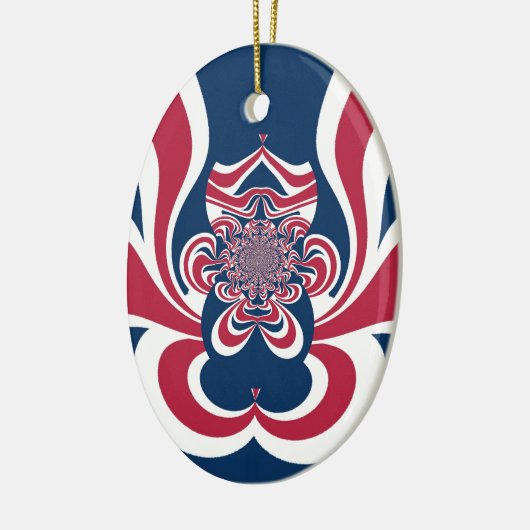 Rood Blauw Kaleidoscoop Art Print Keramisch Ornament (Links)