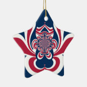 Rood Blauw Kaleidoscoop Art Print Keramisch Ornament (Rechts)