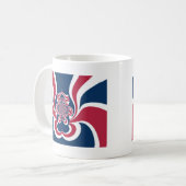 Rood Blauw Kaleidoscoop Art Print Koffiemok (Voorkant links)