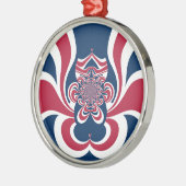 Rood Blauw Kaleidoscoop Art Print Metalen Ornament (Links)