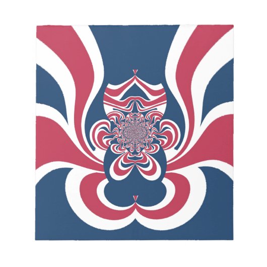 Rood Blauw Kaleidoscoop Art Print Notitieblok (Voorkant)