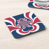 Rood Blauw Kaleidoscoop Art Print Onderzetter (Linkerzijde)