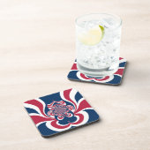 Rood Blauw Kaleidoscoop Art Print Onderzetter (Rechterzijde)