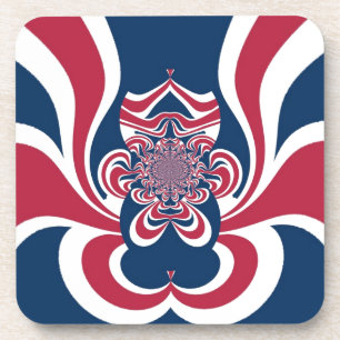 Rood Blauw Kaleidoscoop Art Print Onderzetter