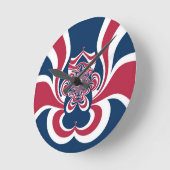 Rood Blauw Kaleidoscoop Art Print Ronde Klok (Hoek)