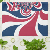 Rood Blauw Kaleidoscoop Art Print Theedoek (Gevouwen)