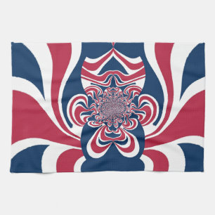 Rood Blauw Kaleidoscoop Art Print Theedoek