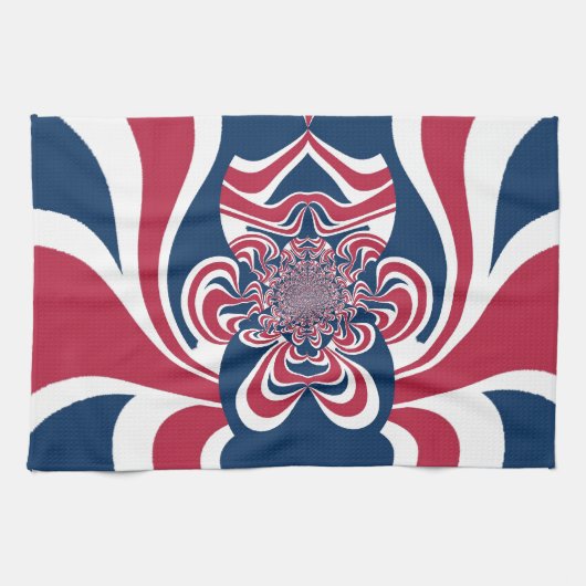 Rood Blauw Kaleidoscoop Art Print Theedoek (Horizontaal)