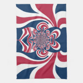 Rood Blauw Kaleidoscoop Art Print Theedoek (Verticaal)