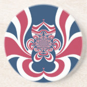 Rood Blauw Kaleidoscoop Art Print Zandsteen Onderzetter (Voorkant)