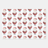 Rood Blauw Kerst Magie Kerstman Konijn Haas Inpakpapier Vel (Voorkant 2)