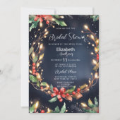 Rood blauw Kerstbloem Krans Vrijgezellenfeest Kaart (Voorkant)