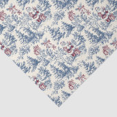 Rood & Blauw Kerstman Toile Tissuepapier (Detail)