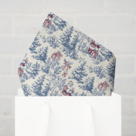 Rood & Blauw Kerstman Toile Tissuepapier