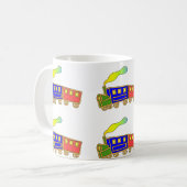 Rood Blauw Kinder Choo Choo Train Melksap Mok (Voorkant links)