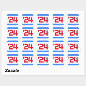 Rood & Blauw Klasse van '24 Afstuderen Vierkante Sticker (Vel)