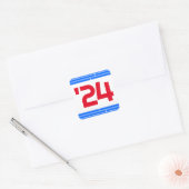 Rood & Blauw Klasse van '24 Afstuderen Vierkante Sticker (Envelop)