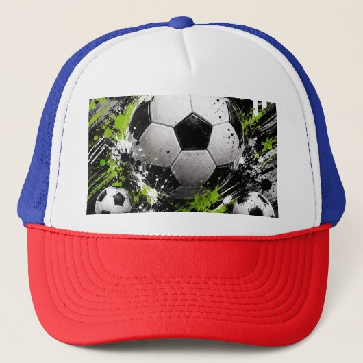 rood blauw kleur pet voet bal ontwerp (Voorkant)