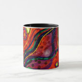 Rood, blauw, koper, groen, Paars Abstract modern Mok (Midden)