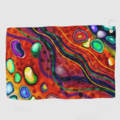 Rood, blauw, koper, Paars, groen Abstract Golfhanddoek (Horizontaal)