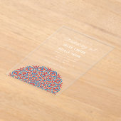 Rood & Blauw Koraalrif Marmeren Steen Mandala Huwe Acryl Uitnodigingen (Laagn)