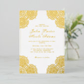 Rood & Blauw Koraalrif Marmeren Steen Mandala Huwe Folie Uitnodiging (Staand Voorkant)