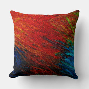 rood blauw leder kussen