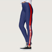 Rood & blauw legging met naam & initialen, stijlvo (Links)