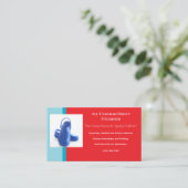 Rood blauw medische klompen uniform visitekaartje (Staand voorkant)