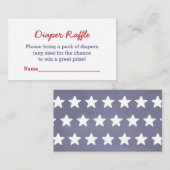 Rood blauw met witte sterren Kleine luieraffle Informatiekaartje (Voorkant / Achterkant)