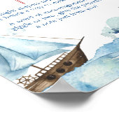 Rood Blauw Nautisch Baby shower Late Night Luiers Poster (Hoek)