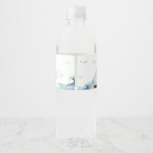 Rood Blauw Nautisch Baby shower Waterfles Etiket (Achterkant)