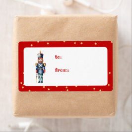 Rood & Blauw Notenkraker Kerstmis | Vakantie Etiket