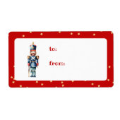 Rood & Blauw Notenkraker Kerstmis | Vakantie Etiket (Voorkant)