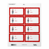 Rood & Blauw Notenkraker Kerstmis | Vakantie Etiket (Full Sheet)