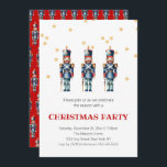 Rood & Blauw Notenkraker Kerstmis | Vakantie Kaart<br><div class="desc">Ervaar de magie van het seizoen als nooit tevoren met een feestelijke bijeenkomst die je hart zal opwarmen en je nacht zal verlichten. Onze uitnodiging beschikt over een oogverblindend winter wonderland design,  het instellen van de perfecte toon voor een memorabele viering.</div>