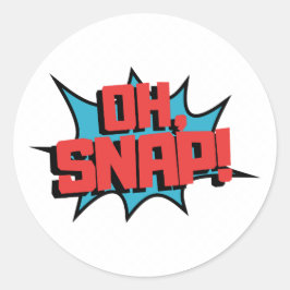 Rood Blauw Oh Snap Pop Kunst Ronde Sticker