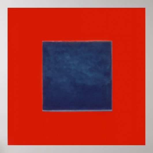 rood, blauw op grijs poster (Voorkant)
