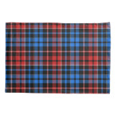 Rood Blauw Op Zwart Geruit Schotse Ruit Design Kussensloop (Achterkant)
