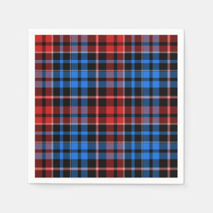 Rood Blauw Op Zwart Geruit Tartan Design Servet