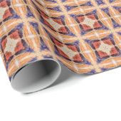 Rood blauw oranje vierkant ontwerp cadeaupapier (Rol Hoek)