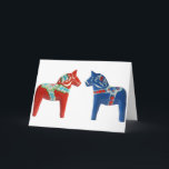 Rood & Blauw Paard Dala Kaart<br><div class="desc">Rood & Blauw Paard Dala</div>