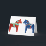 Rood & Blauw Paard Dala Kaart<br><div class="desc">Rood & Blauw Paard Dala</div>