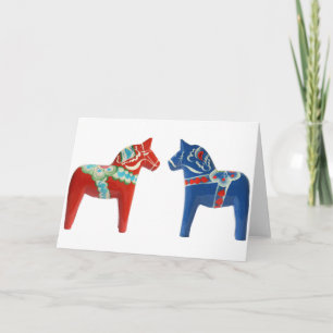 Rood & Blauw Paard Dala Kaart
