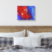 rood blauw paars abstract canvas afdruk (Insitu (Slaapkamer))