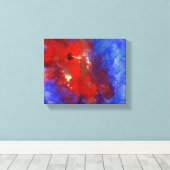 rood blauw paars abstract canvas afdruk (Insitu (Houten vloer))