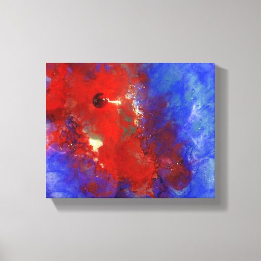 rood blauw paars abstract canvas afdruk (Voorkant)