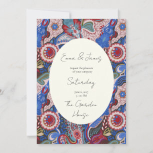 Rood blauw paisley levendig juweel geïnspireerd kaart