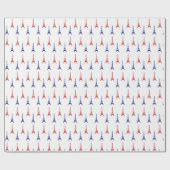 Rood Blauw Paris Gift Wrap papier Frankrijk (Vlak)