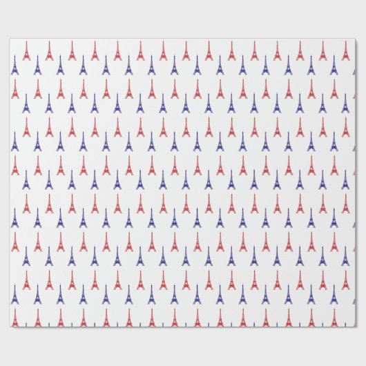 Rood Blauw Paris Gift Wrap papier Frankrijk (Vlak)